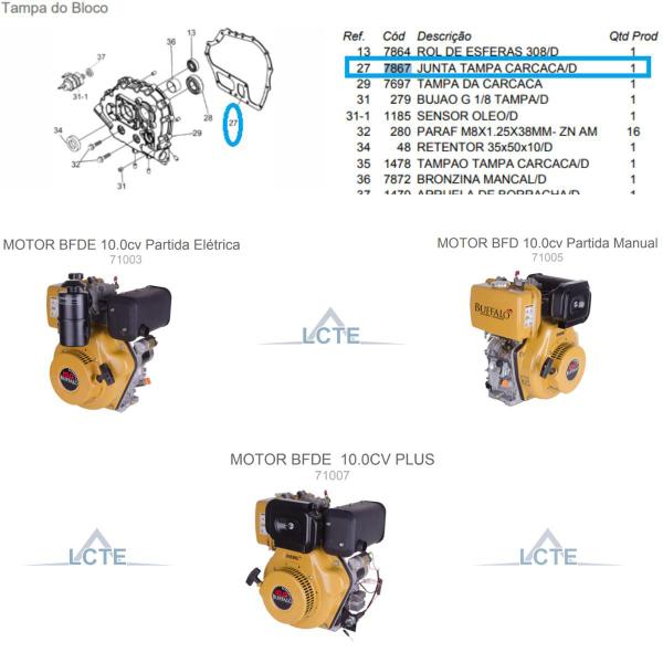 Imagem de Junta Tampa Da Carcaça Motor Diesel 10/13.0hp Buffalo 7867