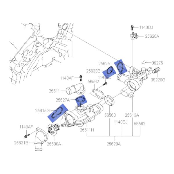 Imagem de Juntas Cavalete D'água Hyundai Azera ate 2011 Original KIT