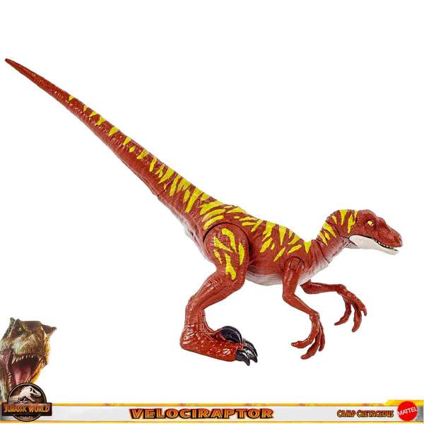 Imagem de Jurassic World Boneco Articulado Dinossauro Velociraptor Camp Cretaceous - Mattel HBX31