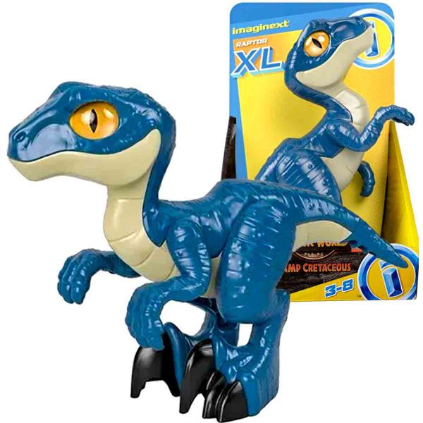 Imagem de Jurassic World Boneco Dinossauro Raptor XL - Imaginext Mattel GWP07