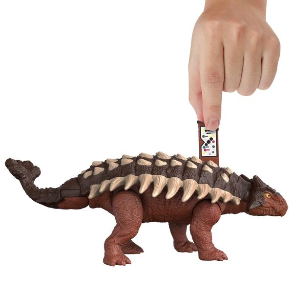 Imagem de Jurassic World Dominion Roar Strikers Ankylosaurus Dinosaur Action Figure with Roaring Sound and Attack Action, Toy Gift Physical & Digital Play