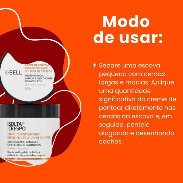 Imagem de K-Bell Solta Crespo - Creme de Pentear 500g