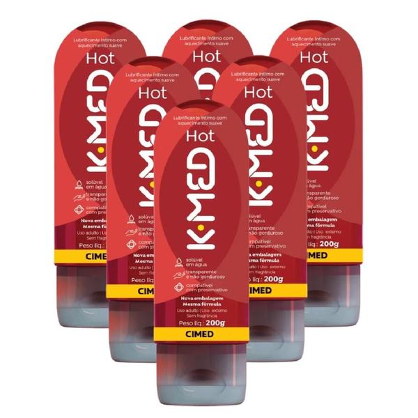 Imagem de K-Med Hot Gel Kit Com 6 Lubrificantes De 200g Cada