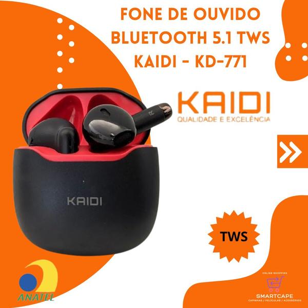 Imagem de Kaidi Fone De Ouvido Sem Fio TWS Smart Touch V5.1 Kd-771