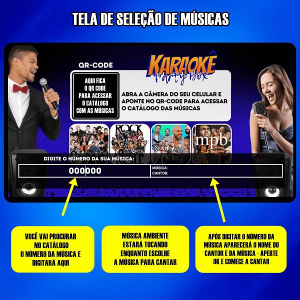 Imagem de Karaokê Party Box Azul +2 Microfones +De 1000 Músicas Videoke Com Pontuação