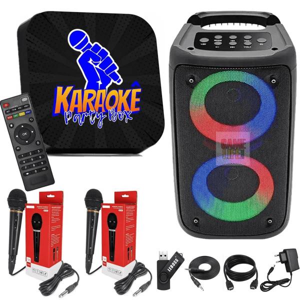 Imagem de Karaoke Party Box Preto +2 Microfones +Caixa De Som