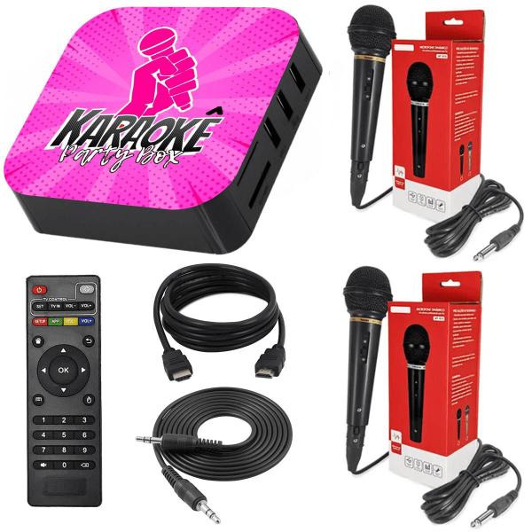 Imagem de Karaoke Party Box Rosa +de 1000 Músicas +2 Microfones Com Pontuação