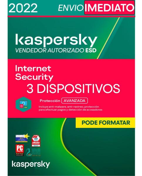 Imagem de Kaspersky Internet Security 3 Pc 1 Ano