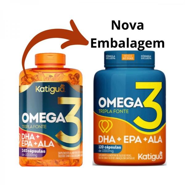 Imagem de Katiguá Ômega 3 Tripla Fonte DHA-EPA-ALA 1000mg 120 Cápsulas