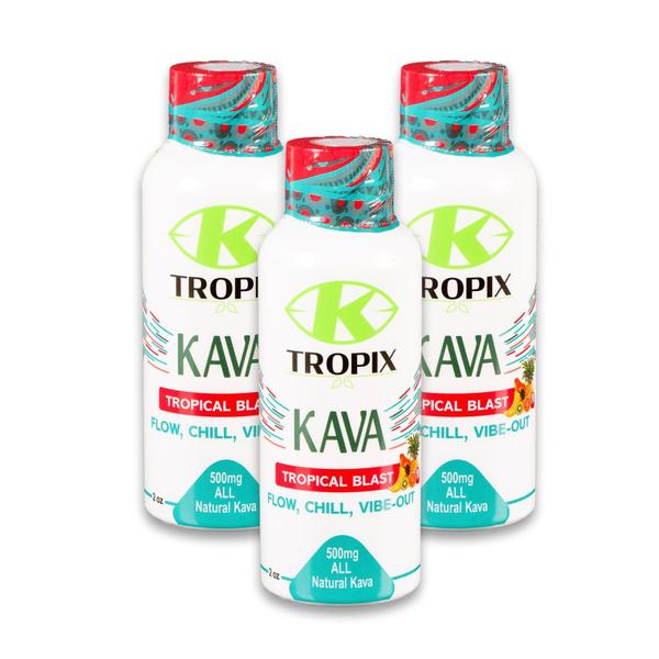 Imagem de Kava Drink K TROPIX Kava Shot Tropical Blast 500 mg, pacote com 3 unidades