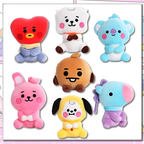 Imagem de Kawaii Bt21 Brinquedos De Pelúcia Mini Chaveiro Anime Saco Pingente Macio Animais De Pelúcia Boneca