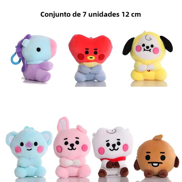 Imagem de Kawaii Bt21 Brinquedos De Pelúcia Mini Chaveiro Anime Saco Pingente Macio Animais De Pelúcia Boneca