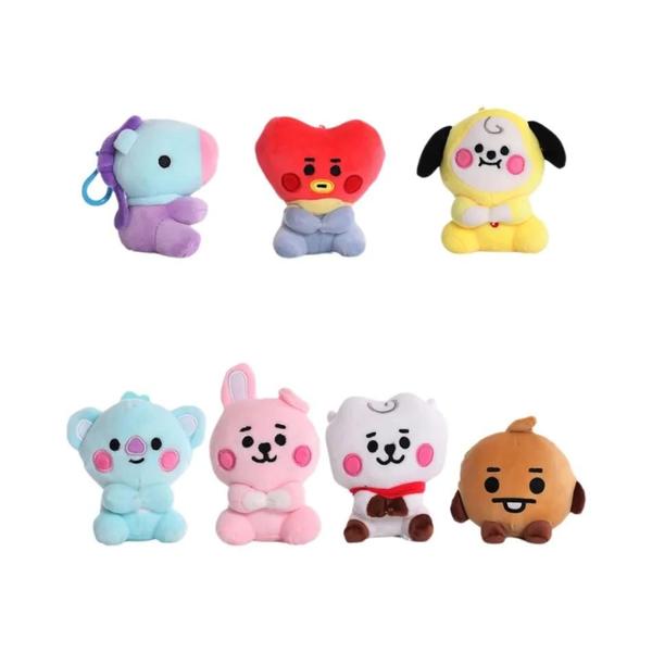 Imagem de Kawaii Bt21 Brinquedos De Pelúcia Mini Chaveiro Anime Saco Pingente Macio Pelúcia Animal Boneca