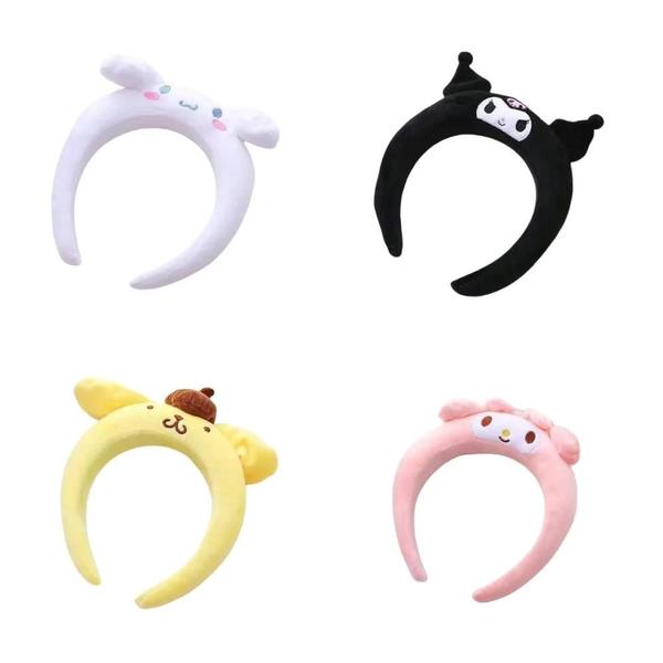 Imagem de Kawaii Sanrio Argola De Cabelo Cinnamoroll Kuromi Bandana Melodia Pompompurin Cocar De Pelúcia