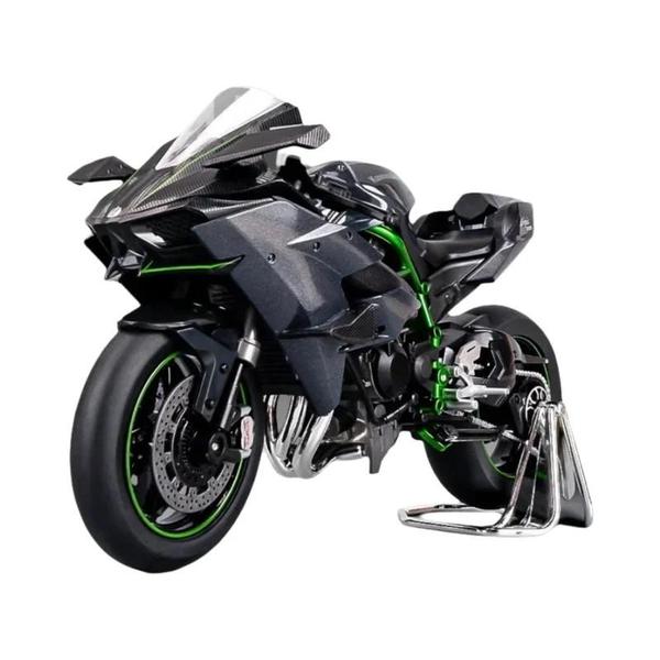 Imagem de Kawasaki H2R Ninja V4S S1000RR Liga Fundida Modelo De Motocicleta Brinquedo Com Luzes off Road