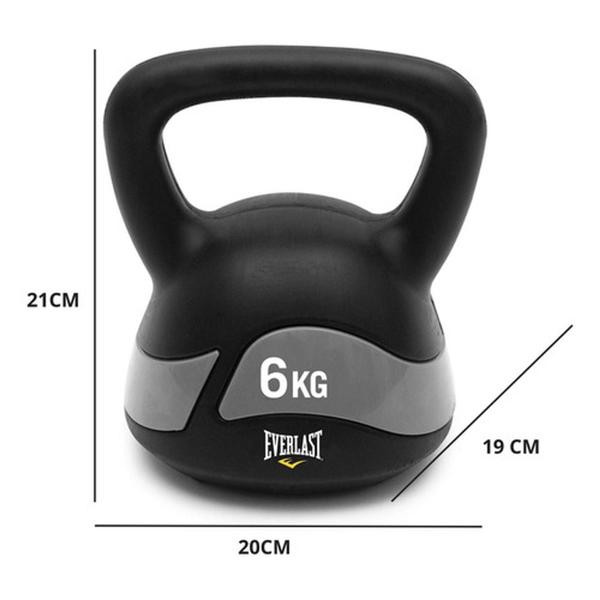 Imagem de Kettlebell 6kg Everlast Emborrachado Exercício Funcional Academia Casa