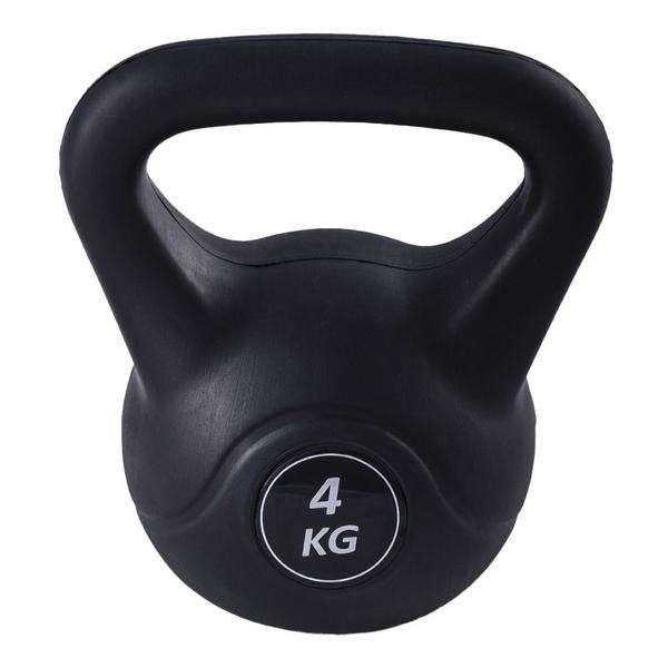 Imagem de Kettlebell Black Cimento Peso Academia 4 Kg Preto