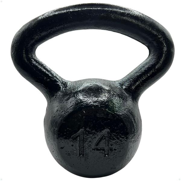 Imagem de Kettlebell de Ferro Fundido Pintado Alça Longa - 14 Kg