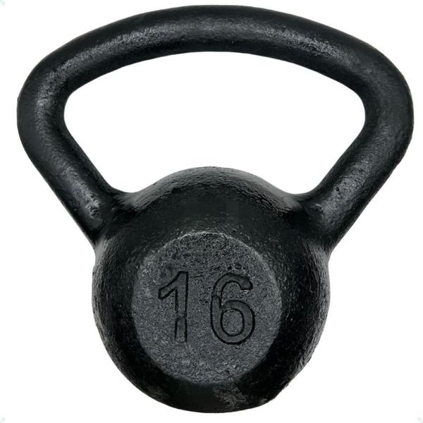 Imagem de Kettlebell de Ferro Fundido Pintado Alça Longa - 16 Kg