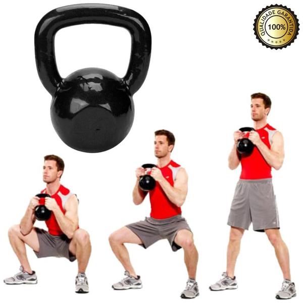 Imagem de Kettlebell De Ferro Revestido 10 Kg Para Musculação Em Casa