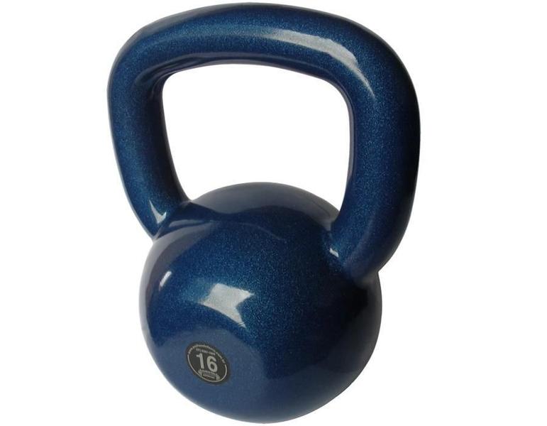 Imagem de Kettlebell Emborrachado 16 Kg Exercício Funcional Funcional Azul