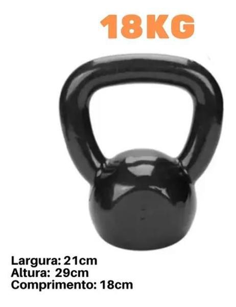 Imagem de Kettlebell Emborrachado 18Kg - Exercício Funcional Super Premium