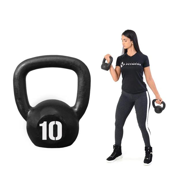 Imagem de Kettlebell Pintado 10 Kg Para Academia Fitness Fixa