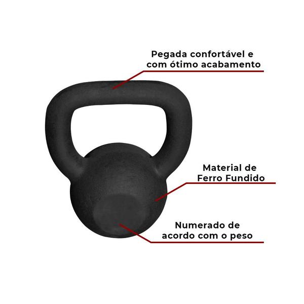 Imagem de Kettlebell Pintado 12 Kg Para Musculação Fitness