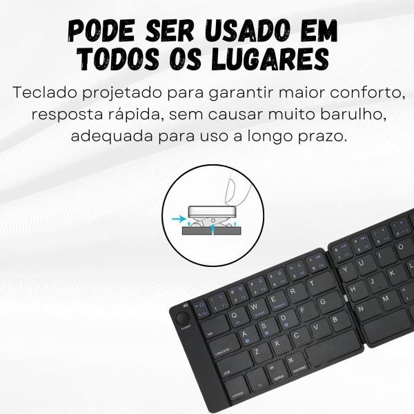 Imagem de Keyboard Teclado Dobrável Sem Fio Portátil Estudo Home