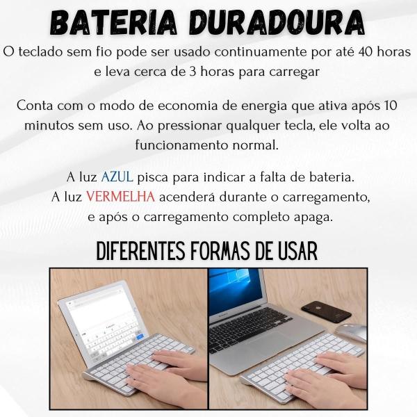 Imagem de Keyboard Teclado Dobrável Sem Fio Portátil Estudo Home