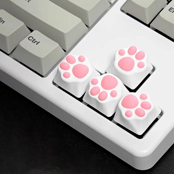 Imagem de Keycap Tecla Gamer Zomoplus Kitty Paw White Pink