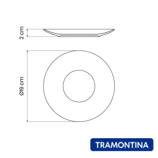 Imagem de Ki 6 Pratos Porcelana Branco De Sobremesa Tramontina 19Cm