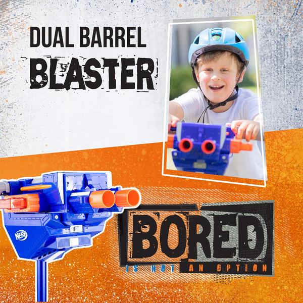 Imagem de Kick Scooter Nerf para crianças com Dual Barrel Blaster de 40 pés