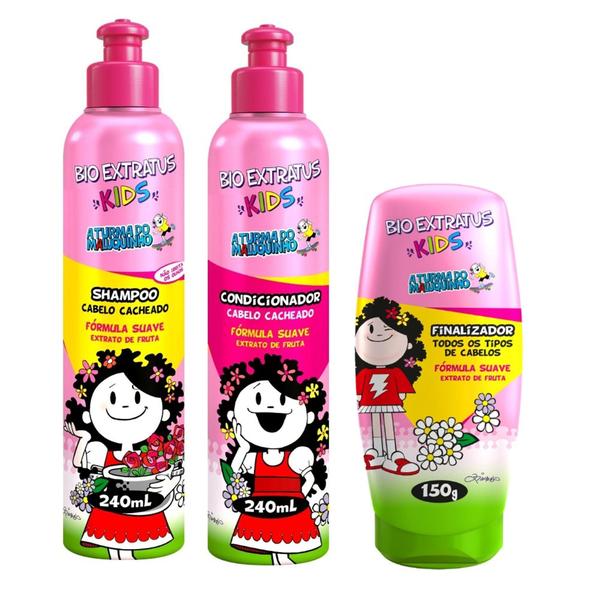 Imagem de Kids Cabelos Cacheados Shampoo + Condicionador e Finalizador Bio Extratus