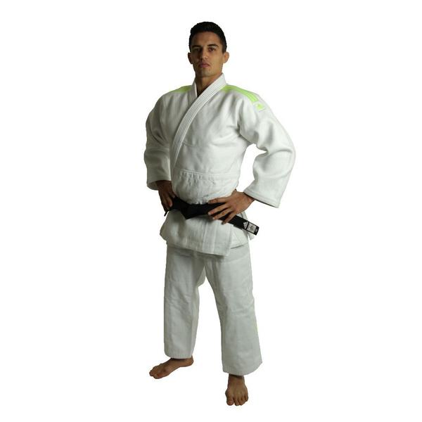 Kimono Adidas J990 Millenium Branco Listas Verde Kimono Parceiro Policardio