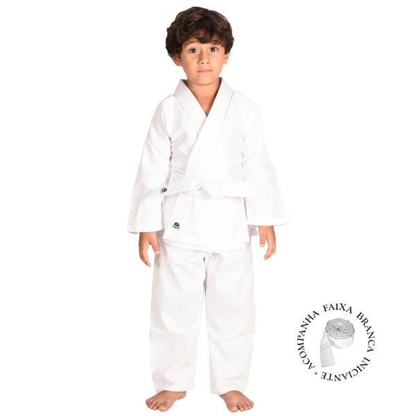 Imagem de Kimono de Judo Jiu-Jitsu Infantil MKS Seitô Branco com faixa Branca