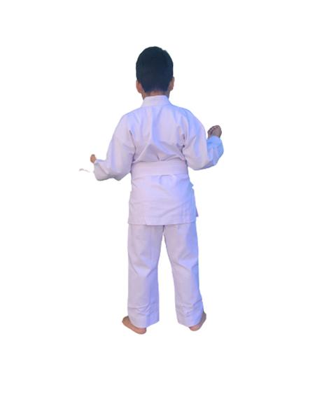 Imagem de kimono Infantil Reforçado Jiu-Jitsu  + Faixa branca com ponta preta. 