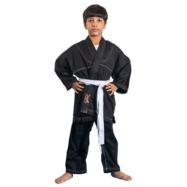 Imagem de Kimono Jiu-Jitsu Judô Infantil Preto 1 Fit