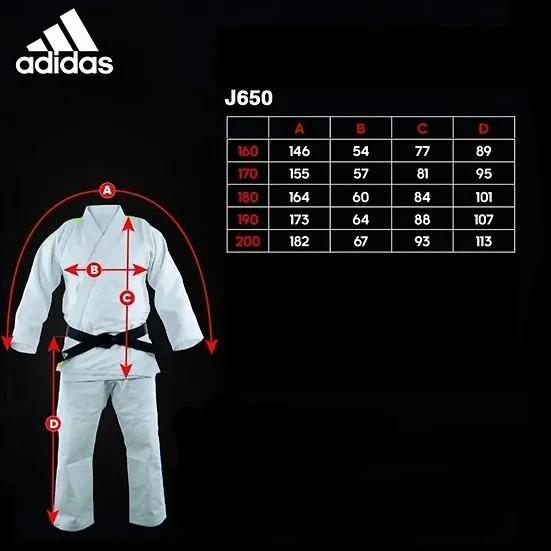 Imagem de Kimono Judo adidas Contest J650 Branco Listas Degradê