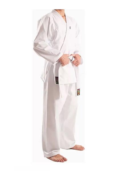 Kimono Judo Gi Reforçado Brim Branco Adulto com Faixa Shiroi Imagem de Kimono Judo Gi Reforçado Brim Branco Adulto com Faixa Shiroi