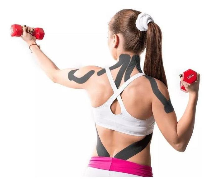 Kinesio Tape Fita Bandagem Elastica Fix Funcional - Multi Imagem de Kinesio Tape Fita Bandagem Elastica Fix Funcional