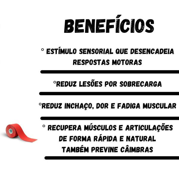 Kinesio Taping Faixa Elástica Cola Na Pele Para Praticar Esportes Alto Desempenho - 5cm X 3 Metros Vermelha - Vitaltape Imagem de Kinesio Taping Faixa Elástica Cola Na Pele Para Praticar Esportes Alto Desempenho - 5cm X 3 Metros Vermelha