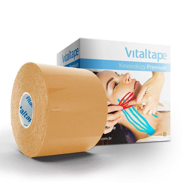 Kinésio Vitaltape Premium Bege 5 Cm - Fisiovital Imagem de Kinésio Vitaltape Premium Bege 5 Cm