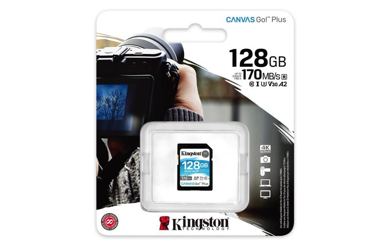 Imagem de Kingston 128GB SDXC Canvas Go Plus 170MB/s Ler cartão de memória UHS-I, C10, U3, V30 (SDG3/128GB)