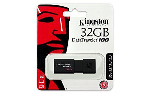 Imagem de Kingston Digital 32GB DataTraveler 100 G3 USB 3.0 Flash Drive, 2 Pack (KW-U713202-8A)