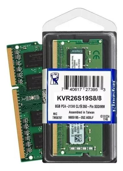 Imagem de Kingston KVR26S19S8/4 - Memória 4GB Notebook KVR26S19S8/4