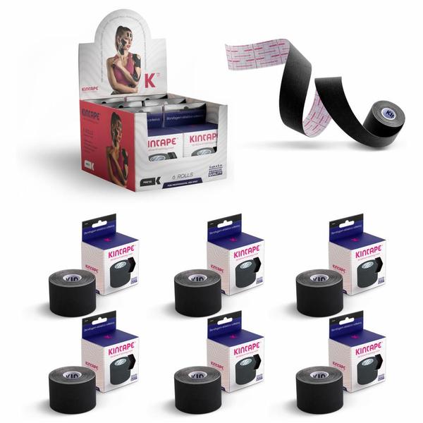 Kintape Sensitive Taping Box 6 Rolos - Basic Preto - Kintape Imagem de Kintape Sensitive Taping Box 6 Rolos - Basic Preto