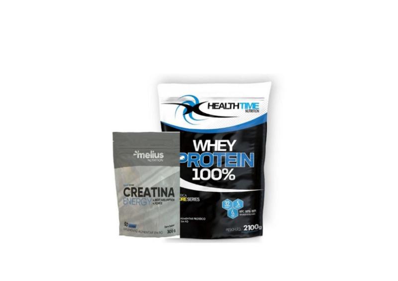 Imagem de Kit 01 100% Whey Protein Health time 2,1 Kg + 01 Creatina 300g