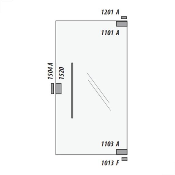 Imagem de Kit 01 AL Instalação De Porta De Vidro Pivotante V/A- Branco