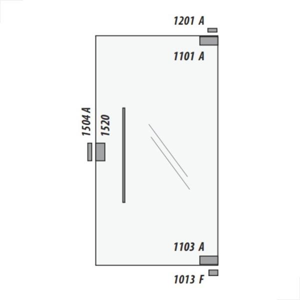 Kit 01 Alumínio Porta De Vidro Pivotante V/a - Preto - Mettallfleck Imagem de Kit 01 Alumínio Porta De Vidro Pivotante V/a - Preto